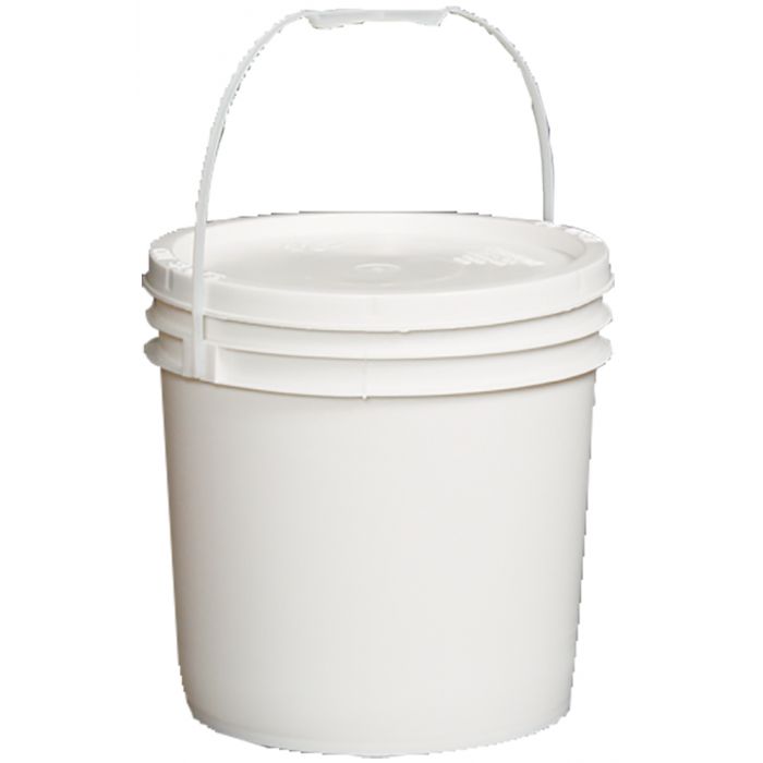 Feeder 24 lb White Plastic Pail with Lid